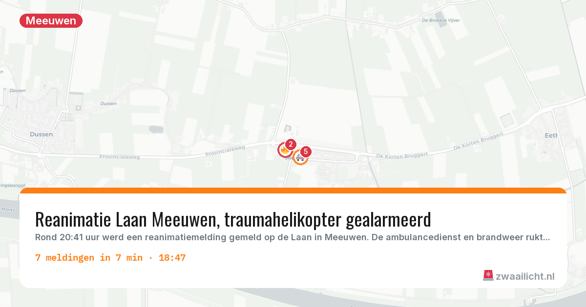 Kaart van de activiteitspiek bij Meeuwen