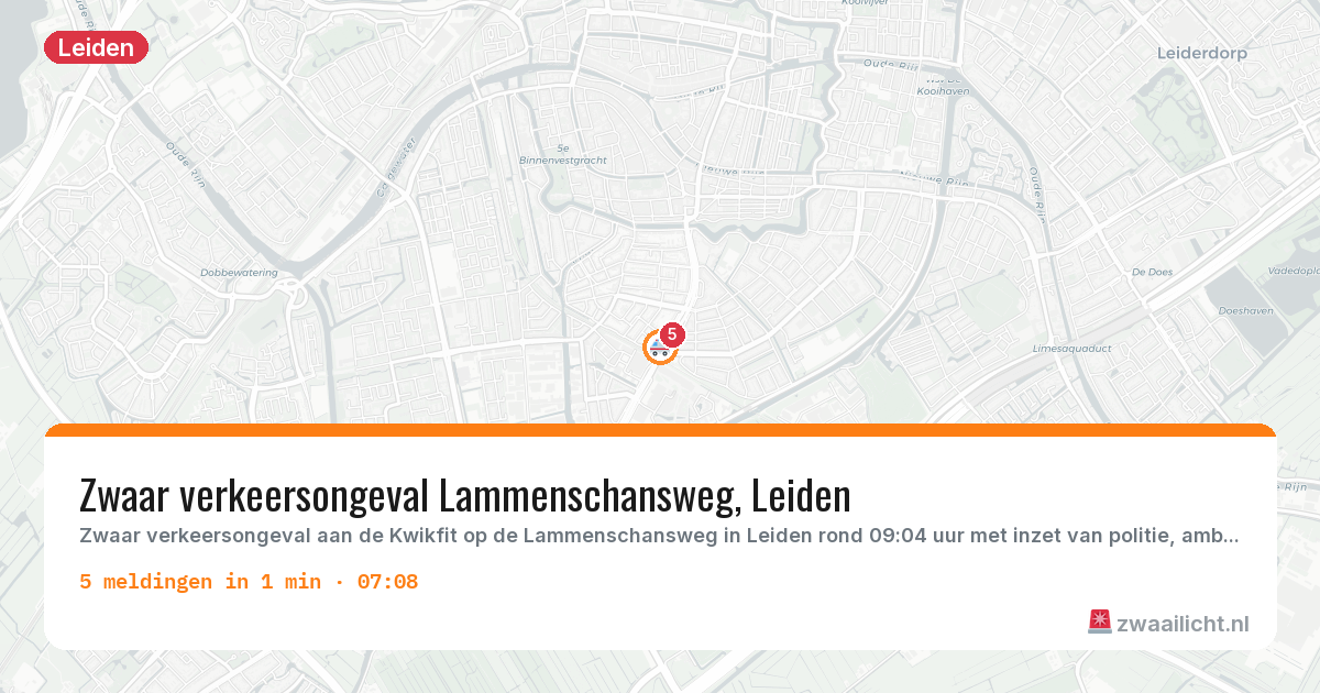 Kaart van de activiteitspiek bij Leiden