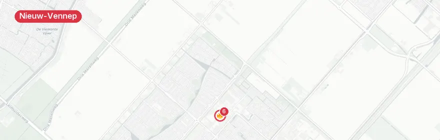 Kaart van Brand Staringstraat Nieuw-Vennep, wasserij en woning