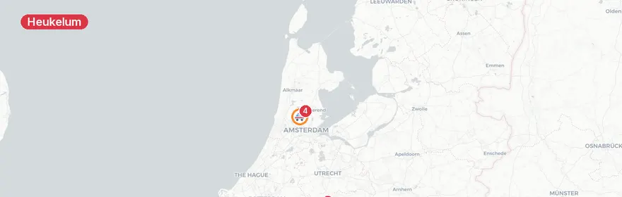 Kaart van Twee gewonden bij botsing Nieuwe Zuiderlingedijk Heukelum
