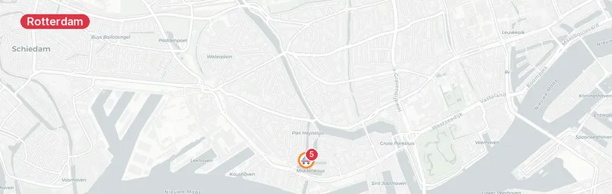 Kaart van Persoon te water Voorhaven Rotterdam