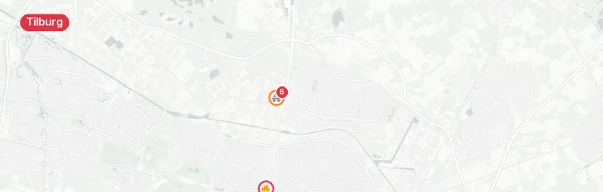 Kaart van Woningbrand Reitse Hoevenstraat Tilburg