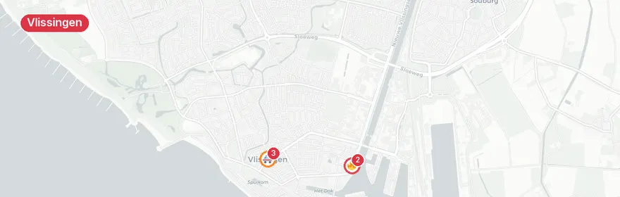 Kaart van Fietser ernstig gewond na val Baloeranstraat Vlissingen