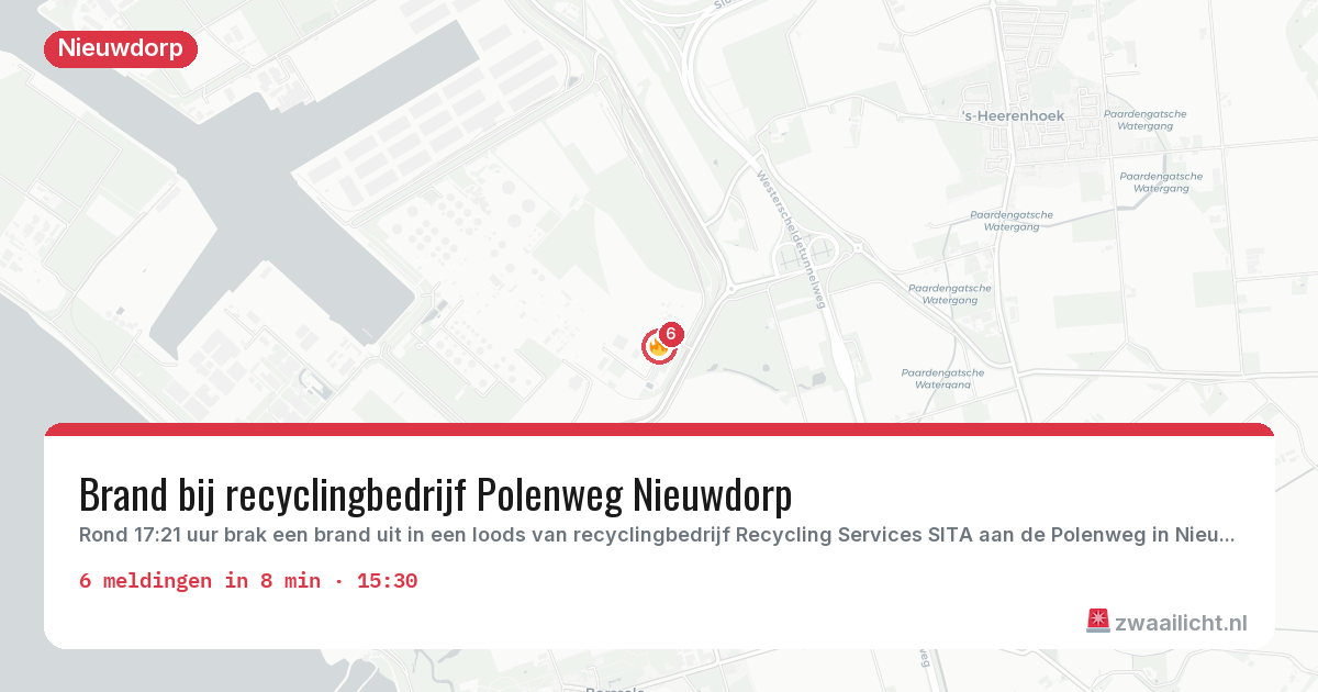 Kaart van de activiteitspiek bij Nieuwdorp
