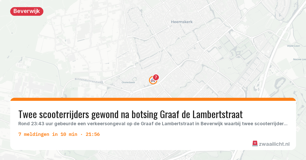Kaart van de activiteitspiek bij Beverwijk