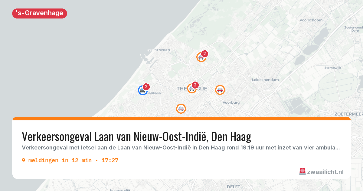 Kaart van de activiteitspiek bij 's-Gravenhage
