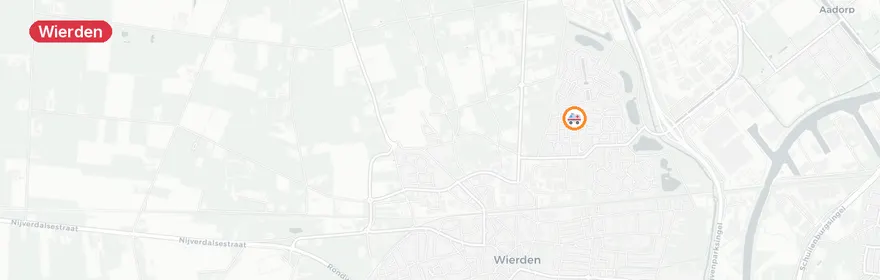 Kaart van Botsing brandweerwagen en taxi op N35 Wierden, vijf gewonden