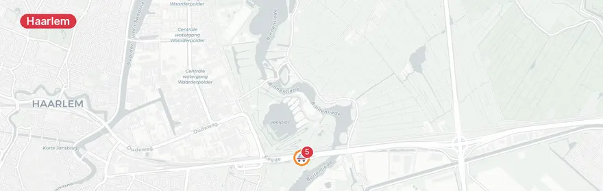 Kaart van Ongeval met letsel op Liewegje Haarlem, traumahelikopter...