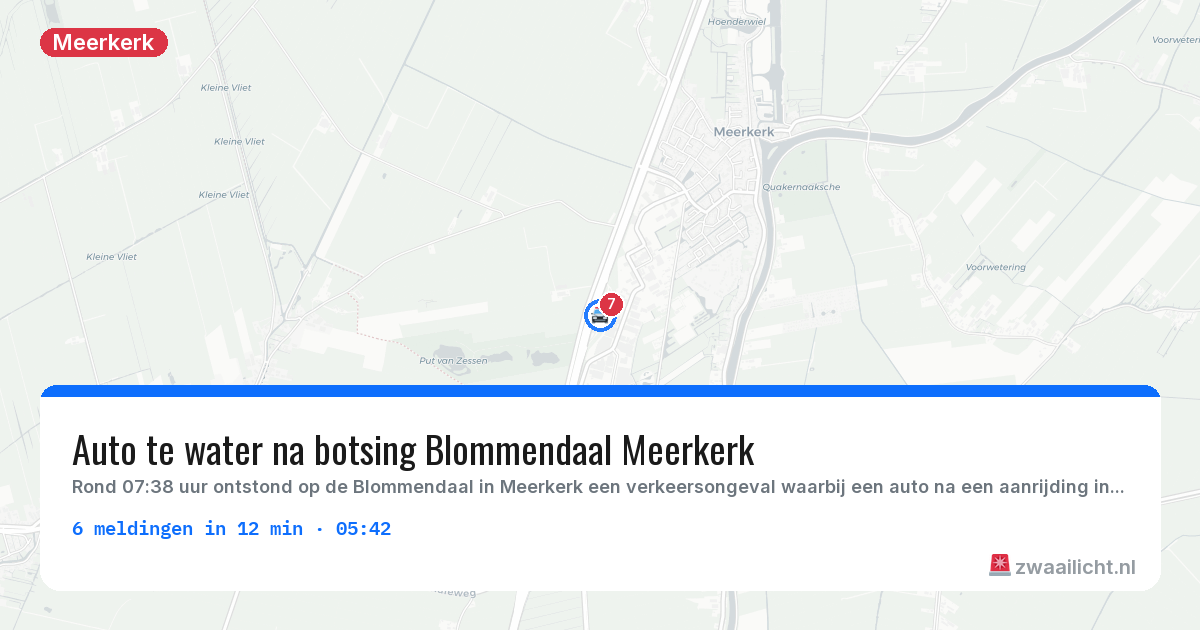 Kaart van de activiteitspiek bij Meerkerk