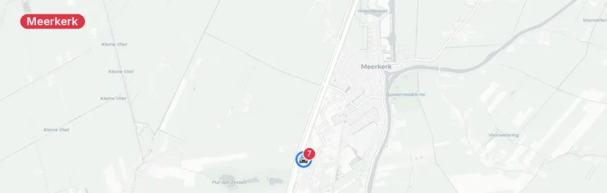 Kaart van Auto te water na botsing Blommendaal Meerkerk