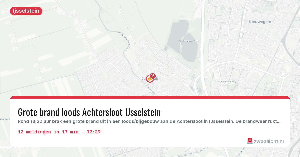 Kaart van de activiteitspiek bij Ijsselstein