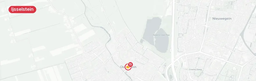 Kaart van Grote brand loods Achtersloot IJsselstein
