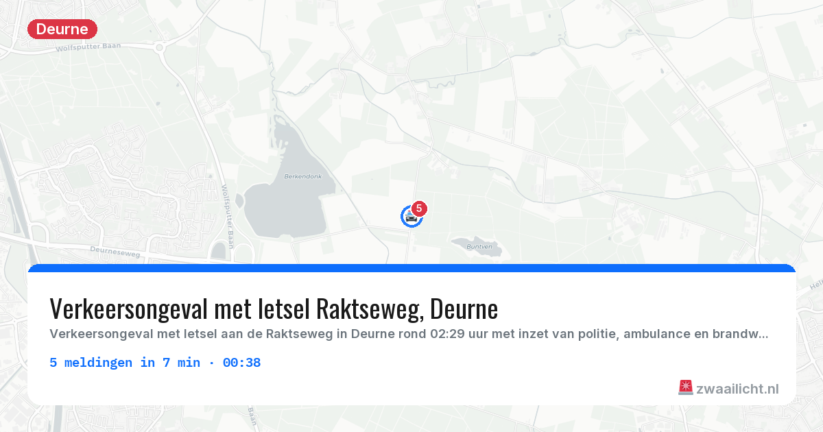 Kaart van de activiteitspiek bij Deurne