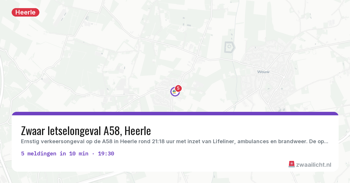 Kaart van de activiteitspiek bij Heerle