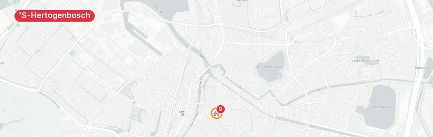 Kaart van Vrachtwagen rijdt in op file A59 's-Hertogenbosch