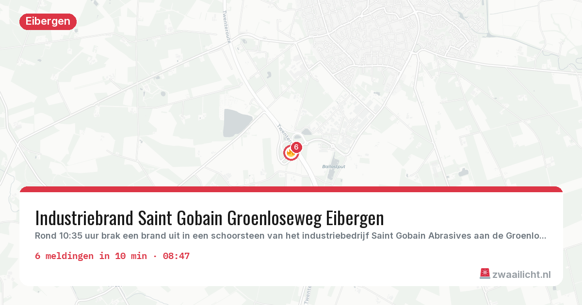 Kaart van de activiteitspiek bij Eibergen