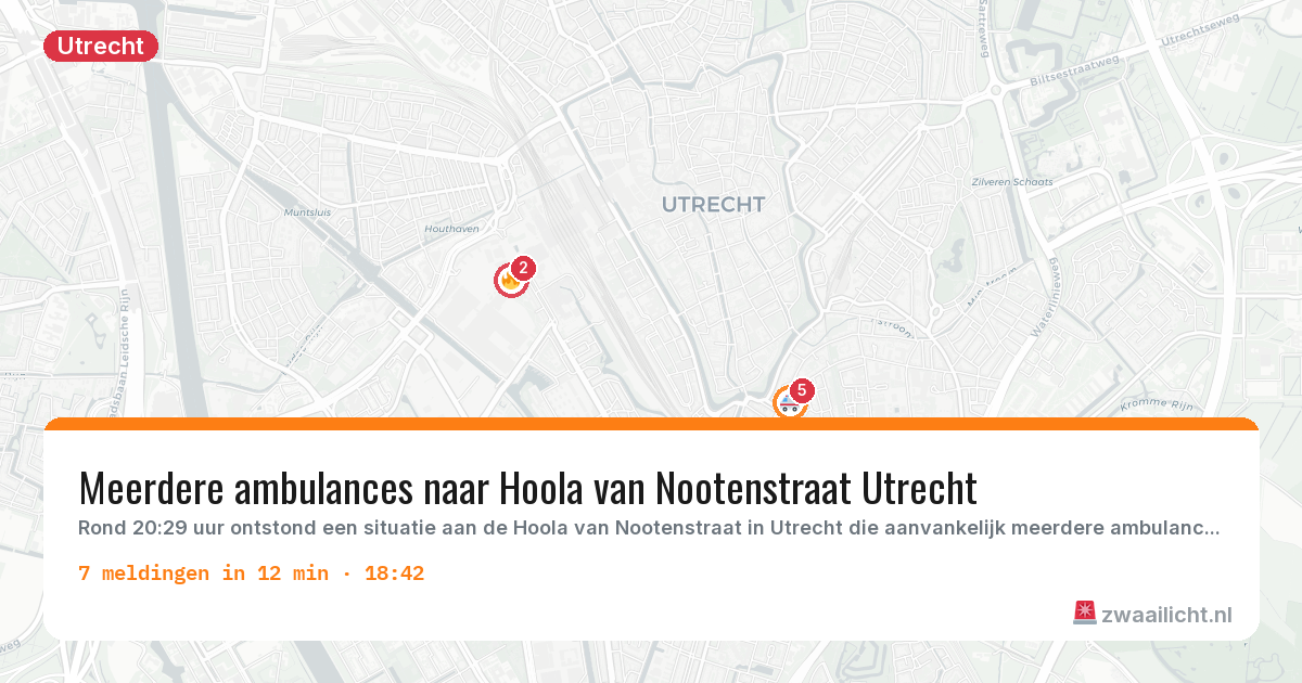 Kaart van de activiteitspiek bij Utrecht