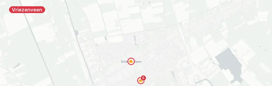 Kaart van Woningbrand De Graspieper Vriezenveen — woning volledig u...