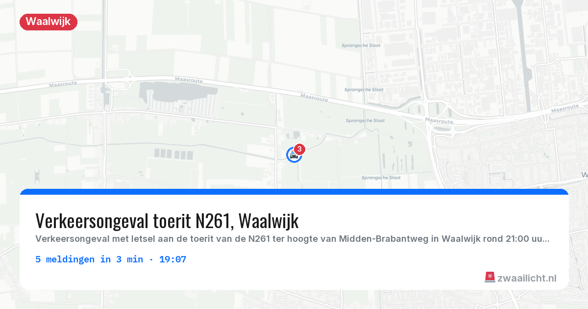 Kaart van de activiteitspiek bij Waalwijk