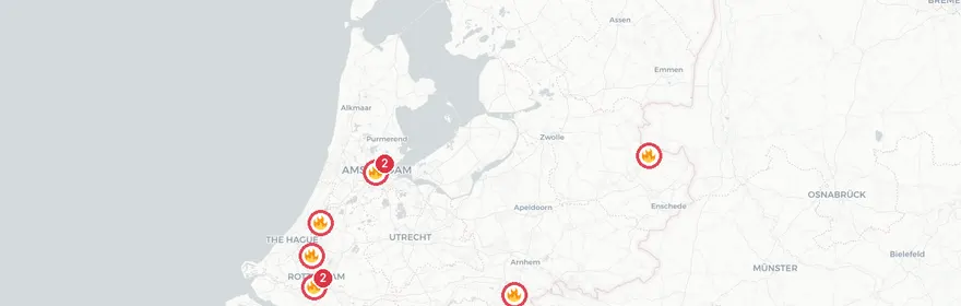 Kaart van Meerdere ongevallen A58 bij Molenschot