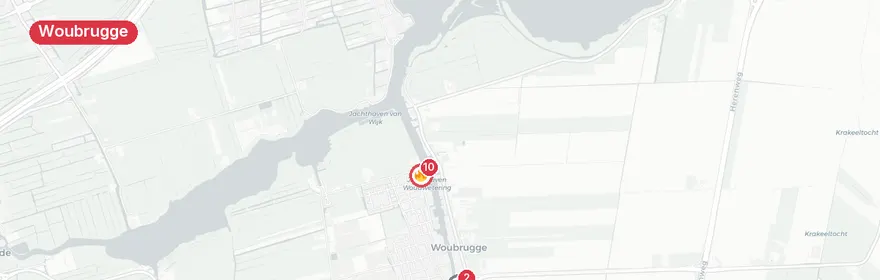 Kaart van Drie boten in brand jachthaven Woubrugge