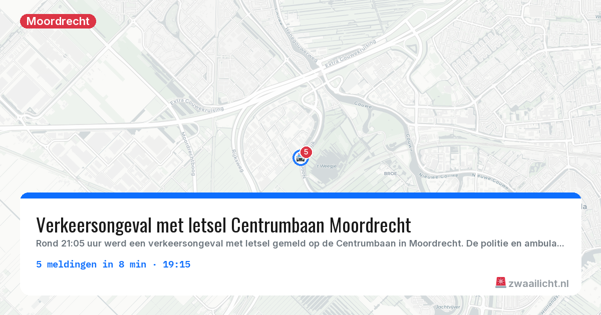 Kaart van de activiteitspiek bij Moordrecht