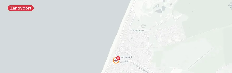 Kaart van Persoon te water Noordzee Zandvoort