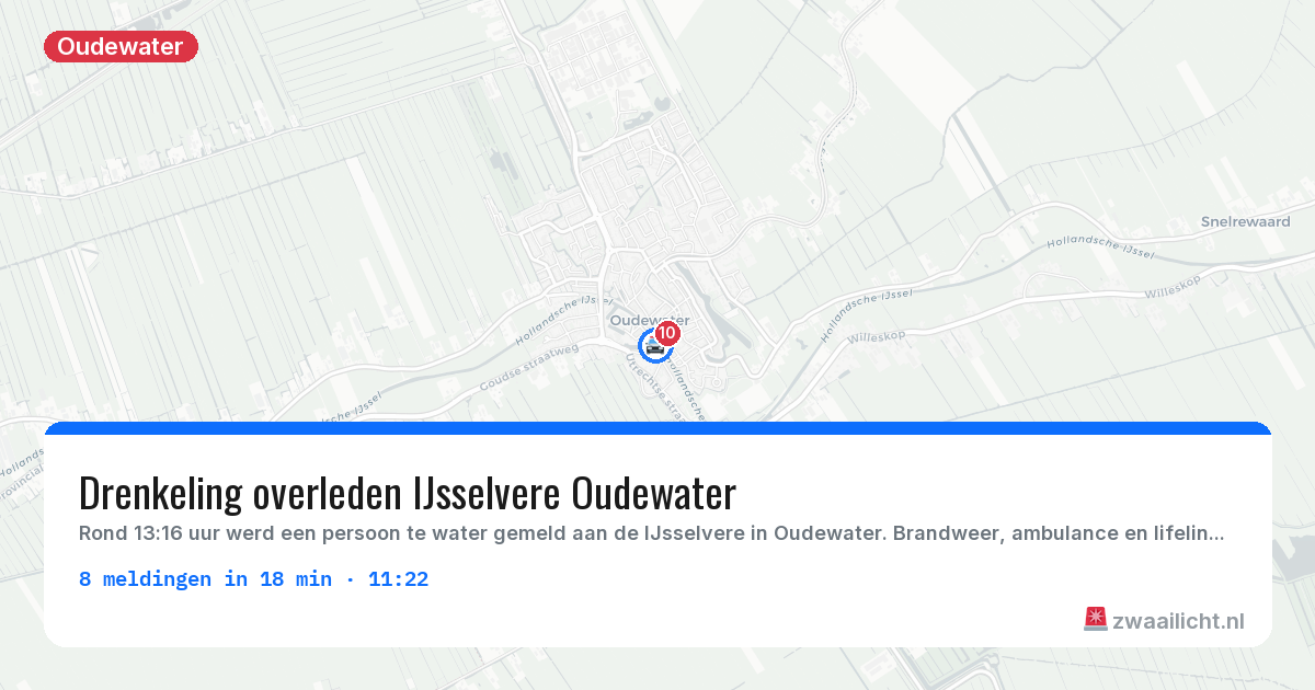 Kaart van de activiteitspiek bij Oudewater
