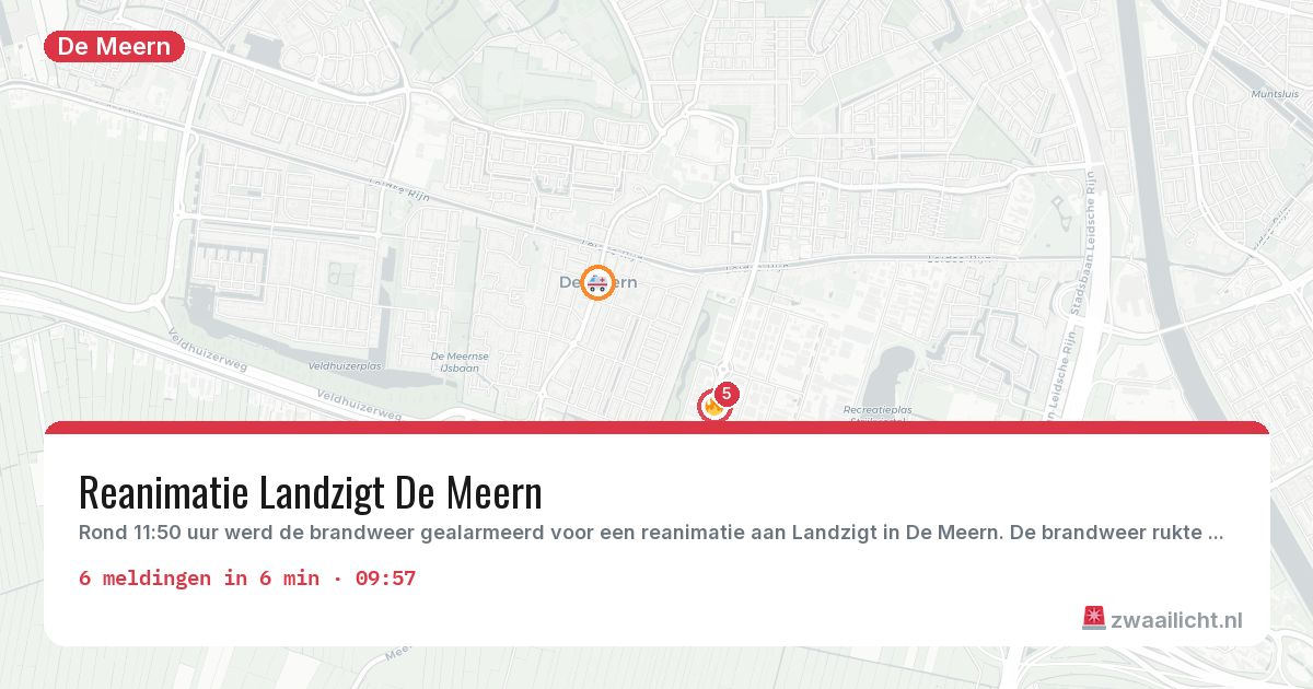 Kaart van de activiteitspiek bij De Meern