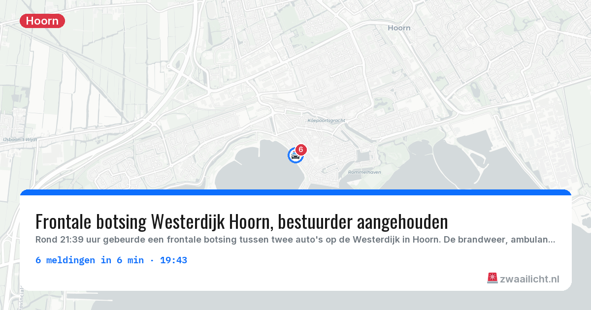Kaart van de activiteitspiek bij Hoorn