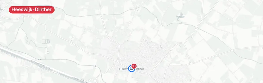 Kaart van Zwaar verkeersongeval N279 Heeswijk-Dinther, zeven voertu...