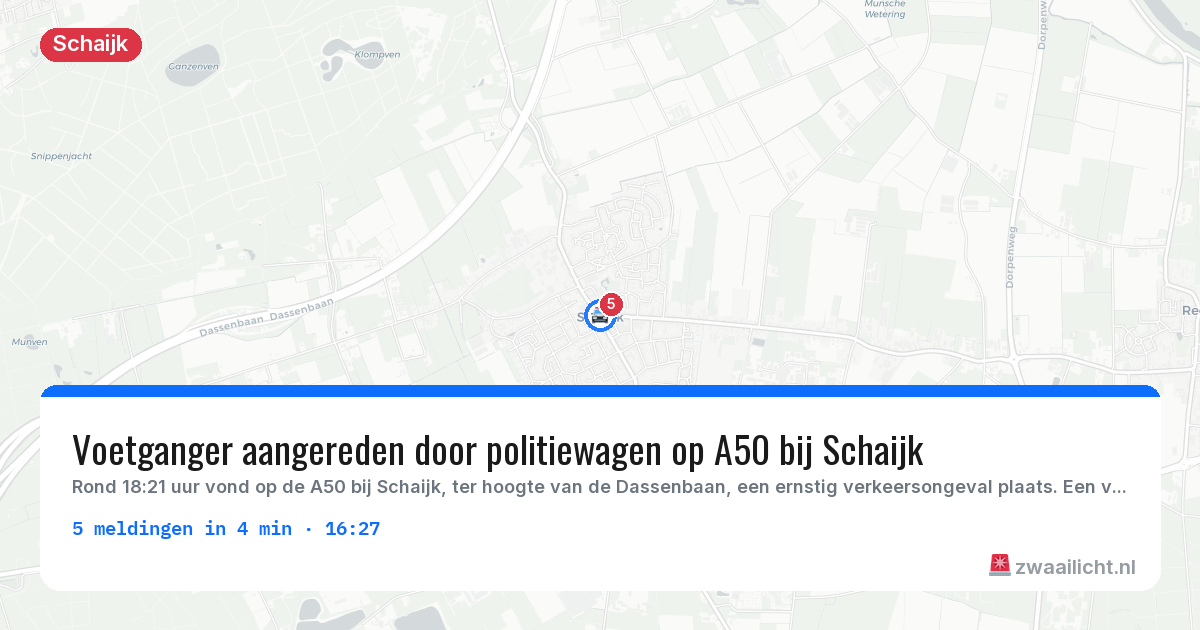Kaart van de activiteitspiek bij Schaijk