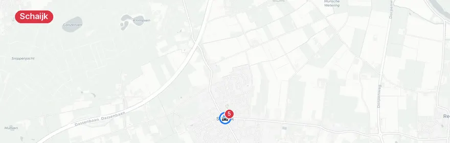 Kaart van Voetganger aangereden door politiewagen op A50 bij Schaijk