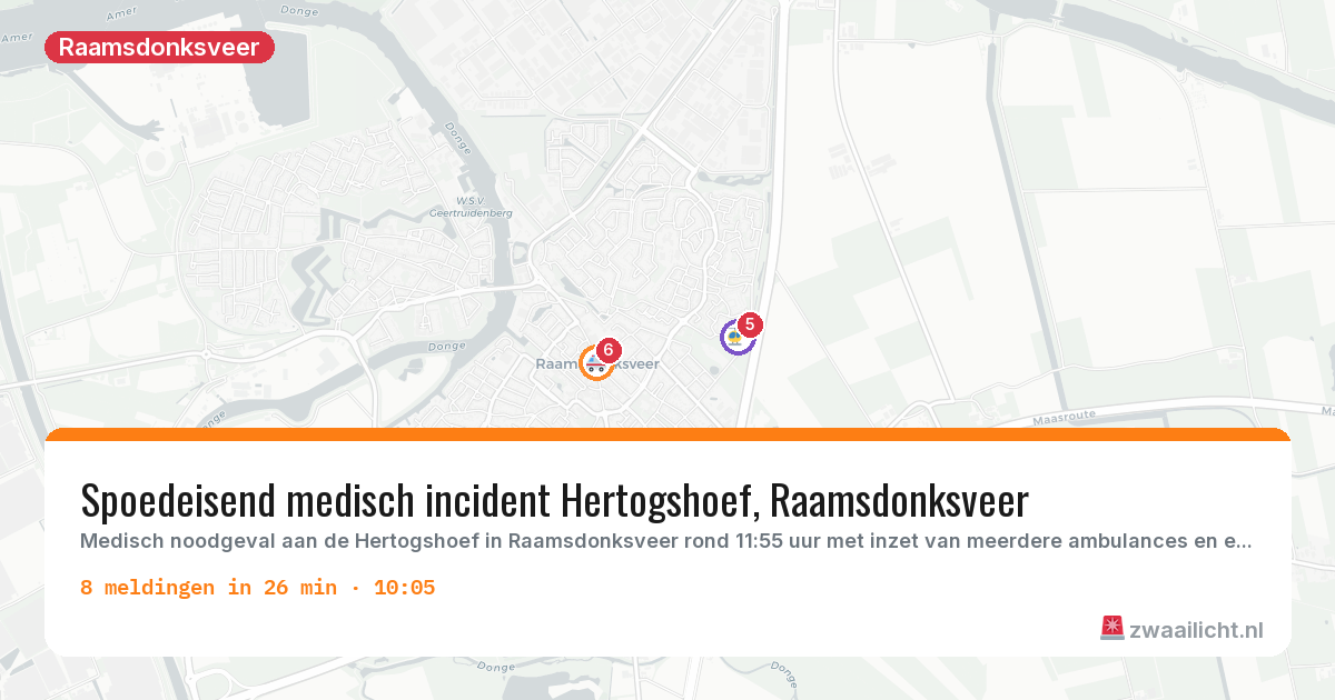 Kaart van de activiteitspiek bij Raamsdonksveer