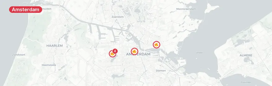 Kaart van Woningbrand Parmenidesstraat Amsterdam