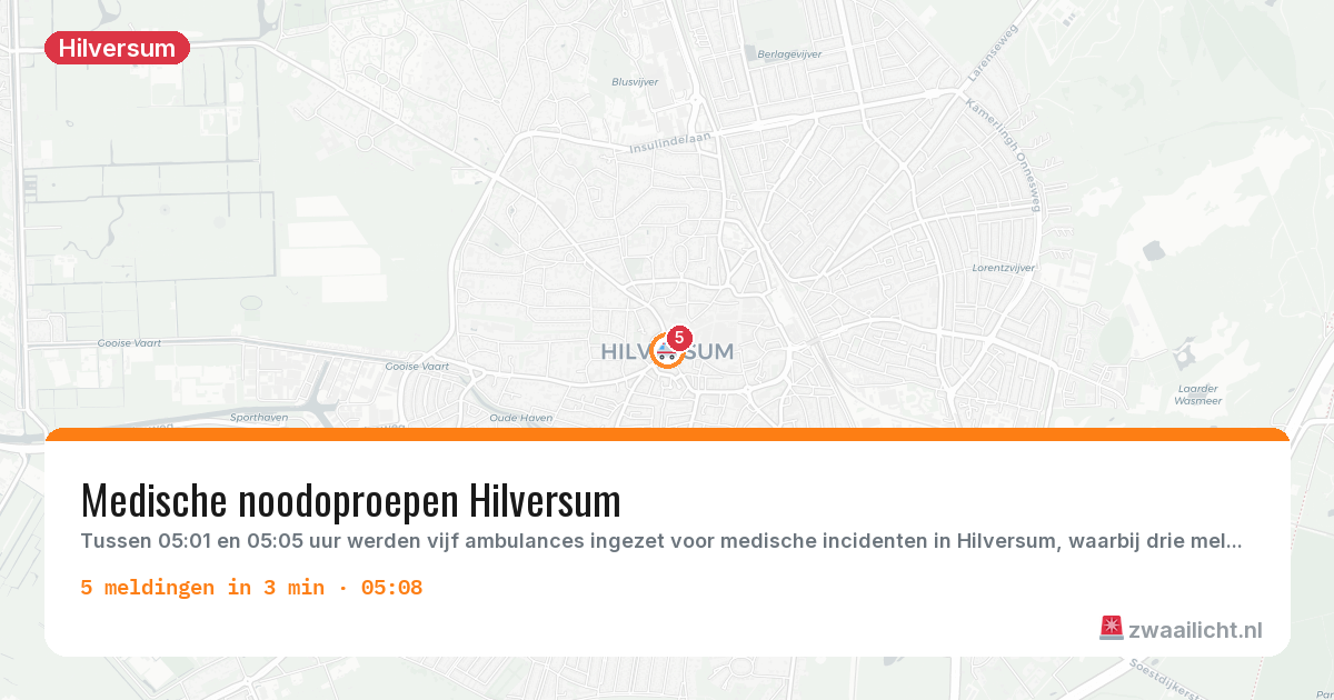 Kaart van de activiteitspiek bij Hilversum