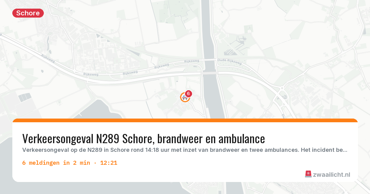 Kaart van de activiteitspiek bij Schore