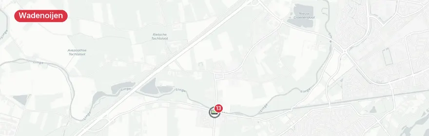 Kaart van Ernstig verkeersongeval A15 Wadenoijen, meerdere gewonden