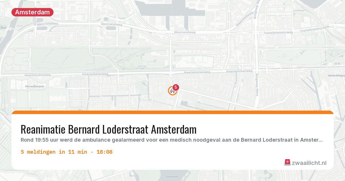 Kaart van de activiteitspiek bij Amsterdam