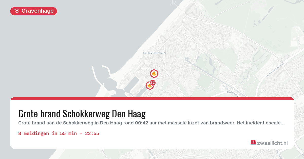 Kaart van de activiteitspiek bij 'S-Gravenhage
