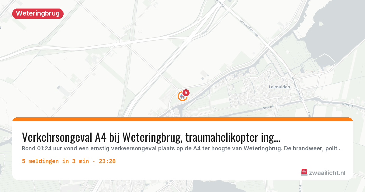 Kaart van de activiteitspiek bij Weteringbrug