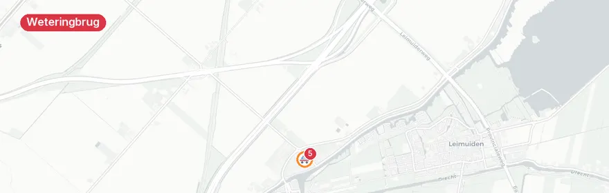 Kaart van Verkehrsongeval A4 bij Weteringbrug, traumahelikopter ing...