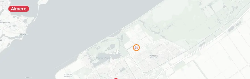 Kaart van Reanimatie Pianoweg Almere, traumahelicopter ingezet