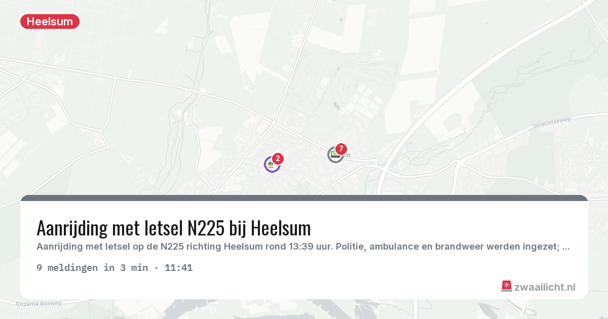 Kaart van de activiteitspiek bij Heelsum