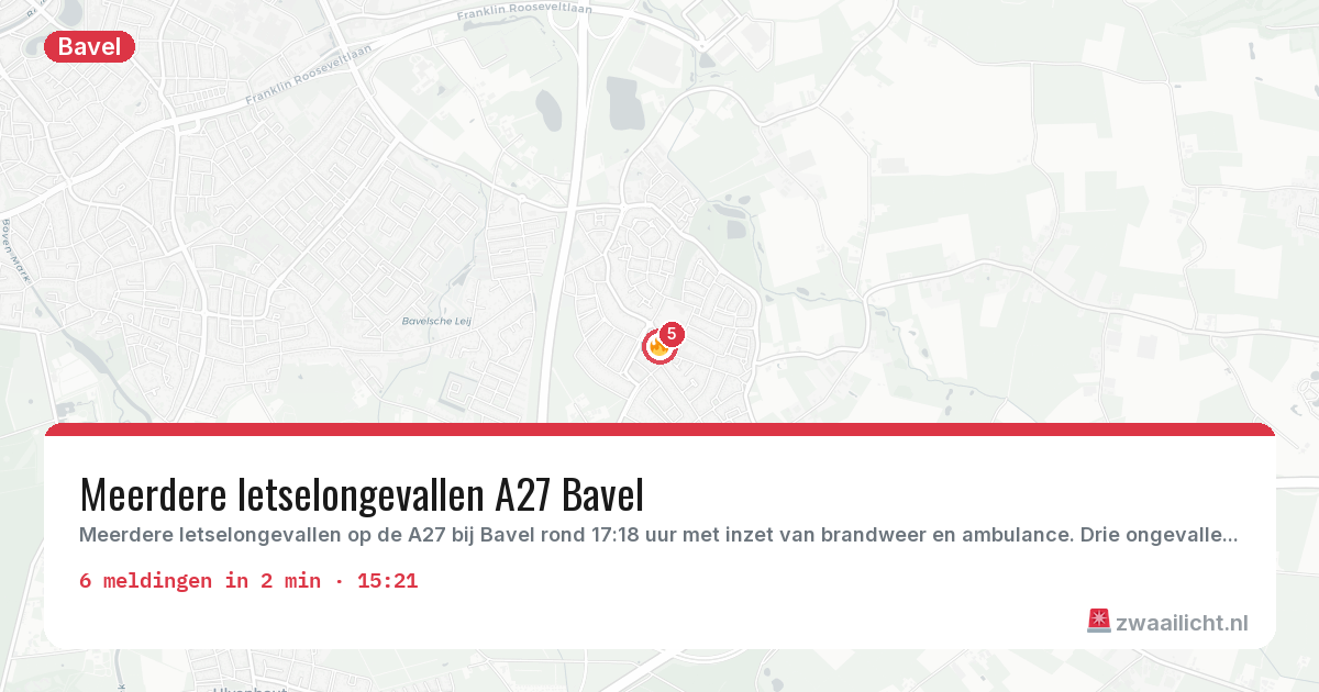 Kaart van de activiteitspiek bij Bavel