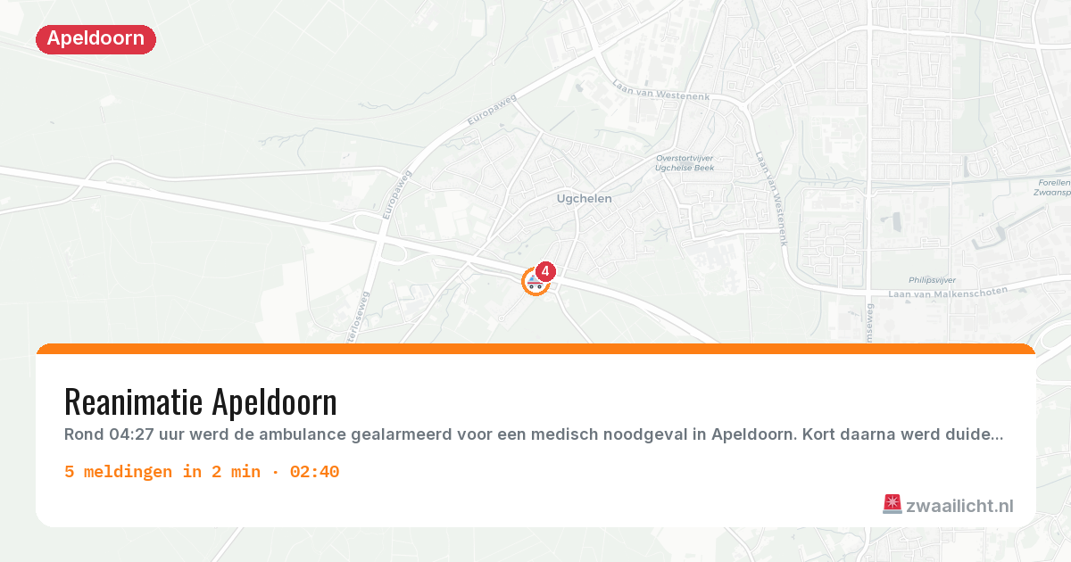 Kaart van de activiteitspiek bij Apeldoorn