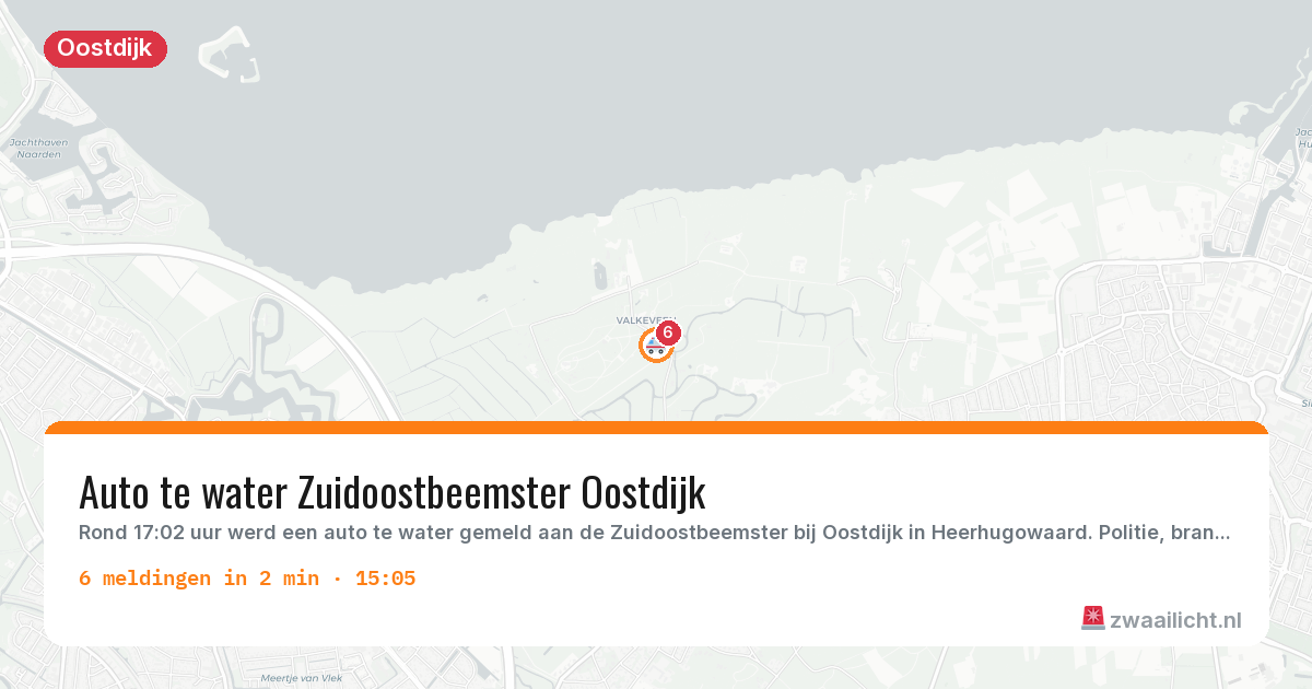Kaart van de activiteitspiek bij Oostdijk