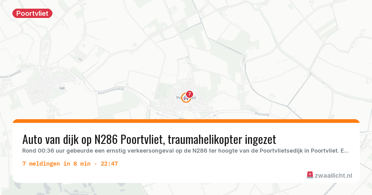 Kaart van de activiteitspiek bij Poortvliet