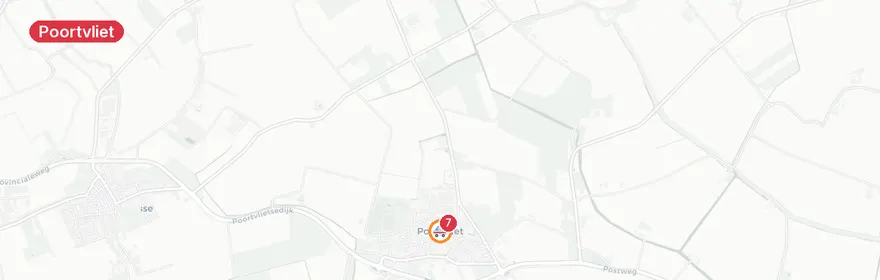 Kaart van Auto van dijk op N286 Poortvliet, traumahelikopter ingezet