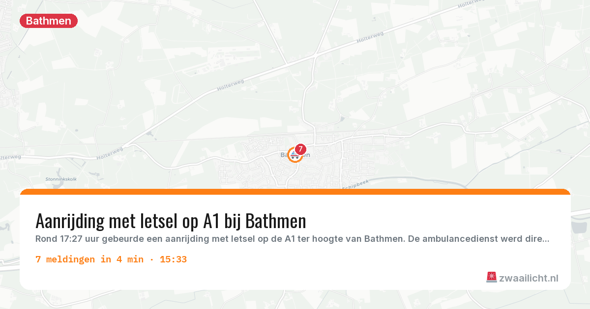 Kaart van de activiteitspiek bij Bathmen